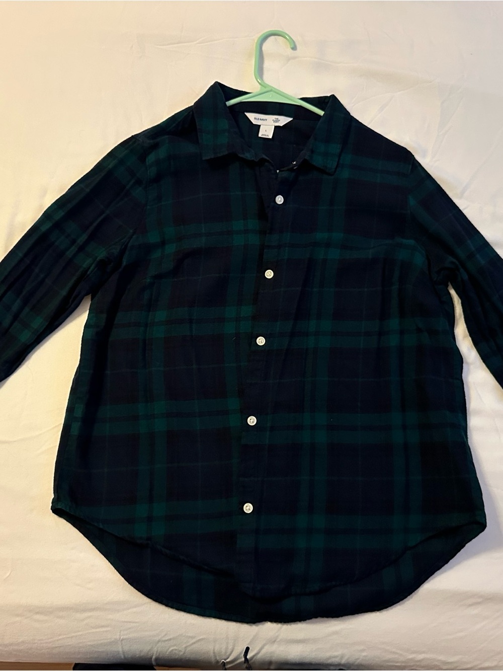 Old Navy Green & Blue Plaid Button-Down Shirt